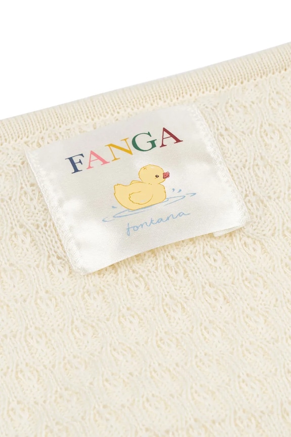 Chłopiec Fanga Fontana kocyk bawełniany niemowlęcy VENTI POINTELLE BLANKET GOTS FA100023 beżowy