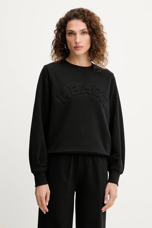 Silvian Heach bluza BASSIN aplikacja czarny GPA25113FE