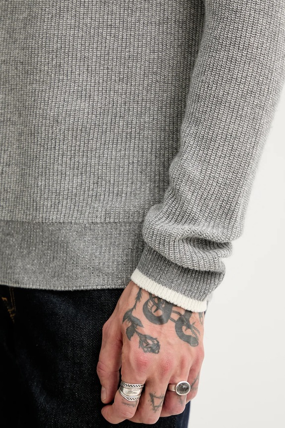 Πουλόβερ με προσθήκη μαλλιού Marc O'Polo 531516060208 γκρί