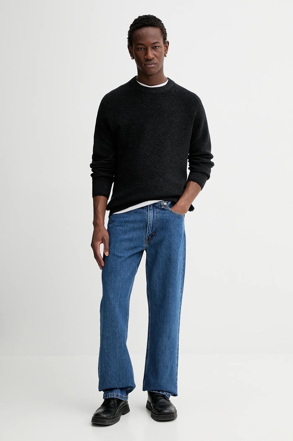 Πουλόβερ με προσθήκη μαλλιού Marc O'Polo 531516060208 μαύρο ZW25