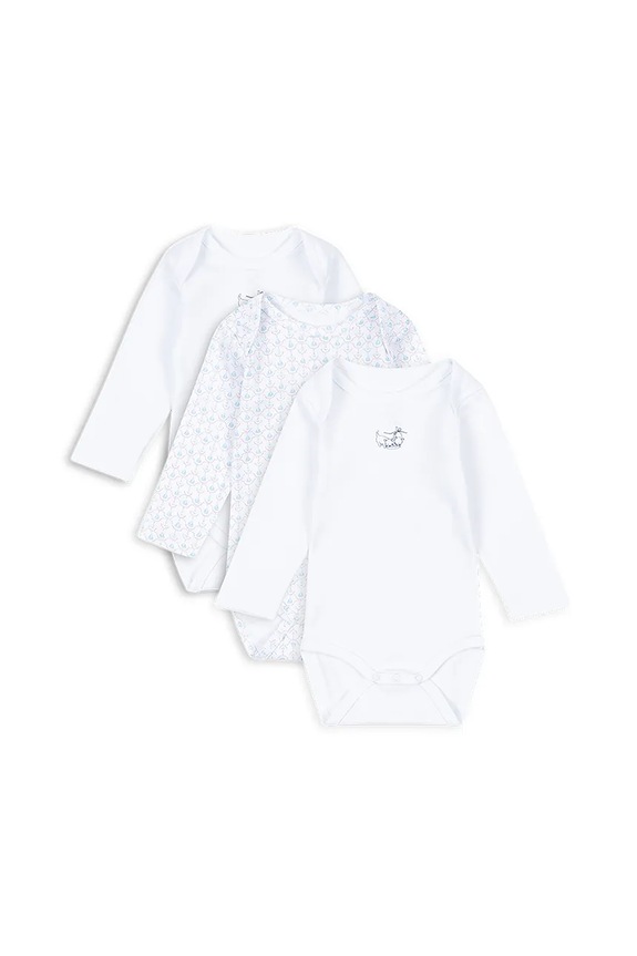 Fanga Fontana body din bumbac pentru bebelusi FIO 3 PACK LS BODY OCS 3-pack Produs pentru bebe albastru FA100032