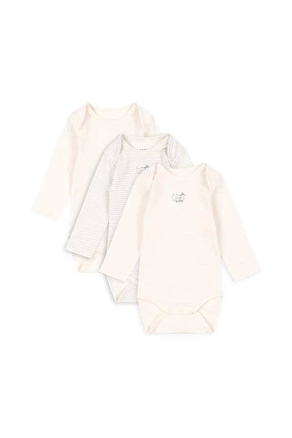 Fanga Fontana body bebe FIO STRIPE 3 PACK LS BODY OCS 3-pack Produs pentru bebe bej FA100035