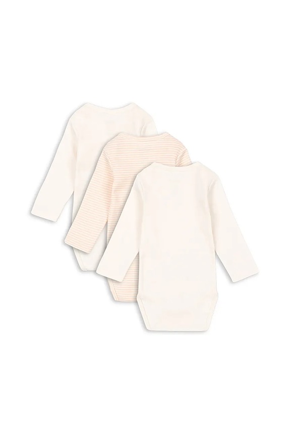 Fanga Fontana body niemowlęce FIO STRIPE 3 PACK LS BODY OCS 3-pack FA100035 beżowy ZW25