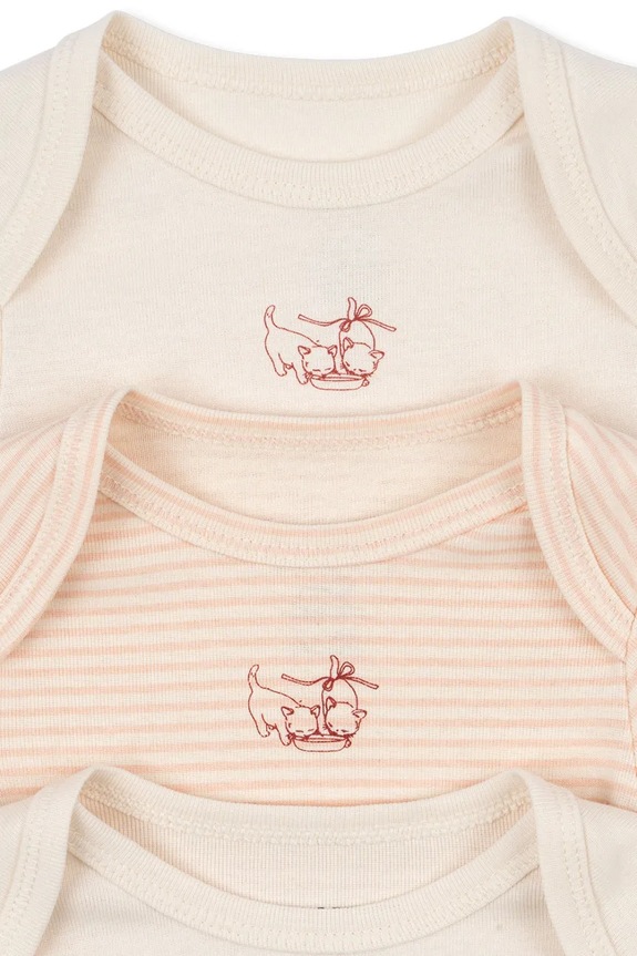 Chłopiec Fanga Fontana body niemowlęce FIO STRIPE 3 PACK LS BODY OCS 3-pack FA100035 beżowy