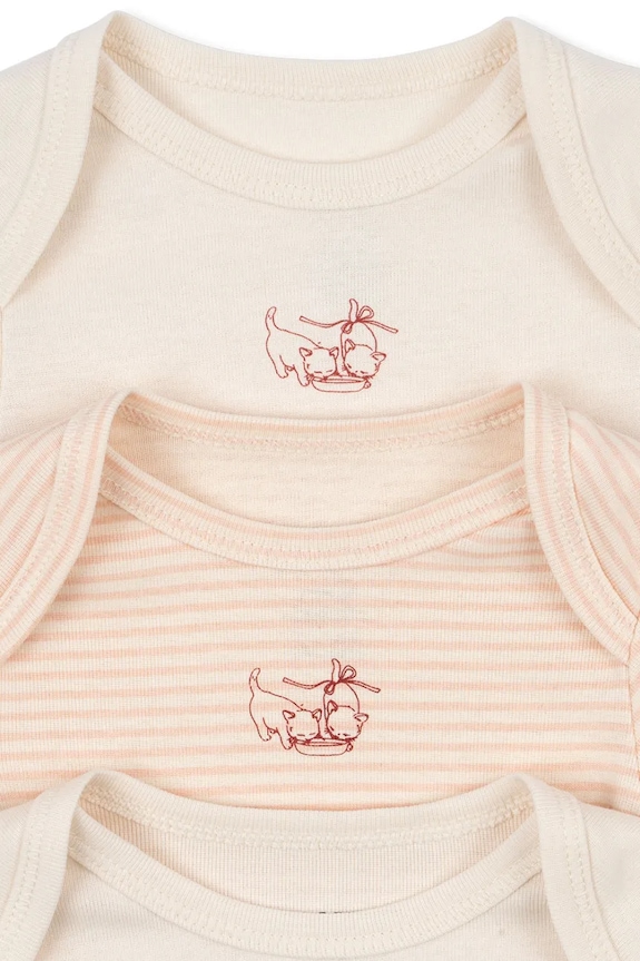 Chłopiec Fanga Fontana body niemowlęce FIO STRIPE 3 PACK LS BODY OCS 3-pack FA100035 beżowy