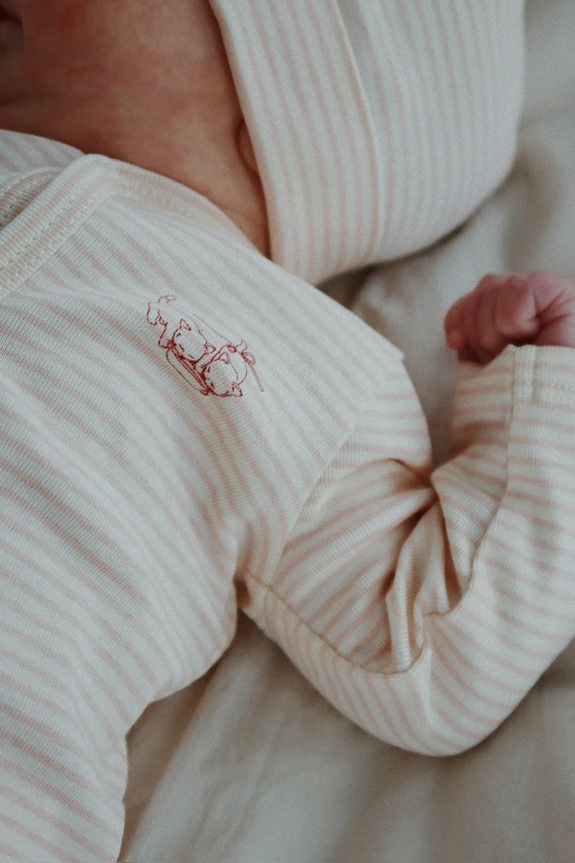 Fanga Fontana salopetă din bumbac pentru bebelusi FIO ONESIE OCS FA100037 bej