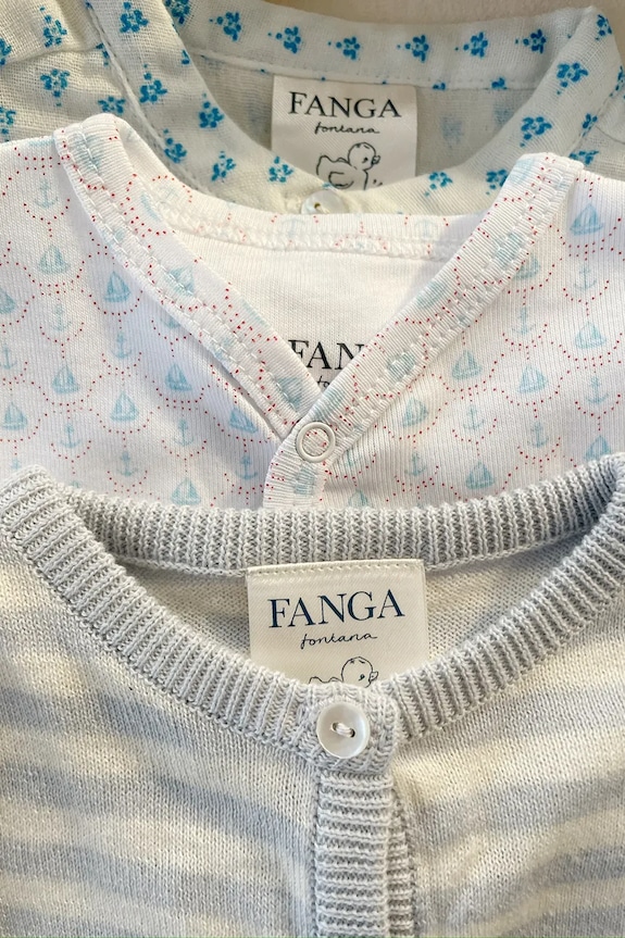 Fanga Fontana pajacyk niemowlęcy bawełniany FIO ONESIE OCS FA100037 niebieski
