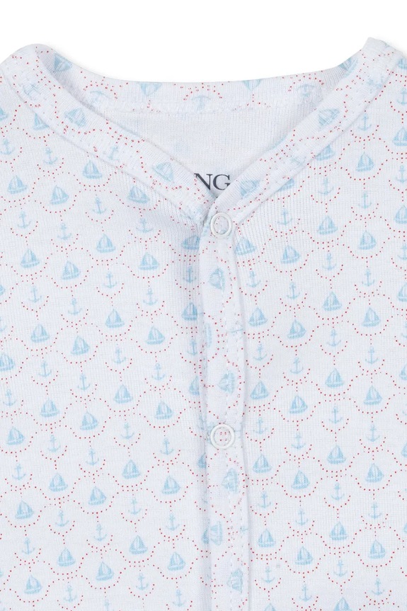 Chłopiec Fanga Fontana pajacyk niemowlęcy bawełniany FIO ONESIE OCS FA100037 niebieski
