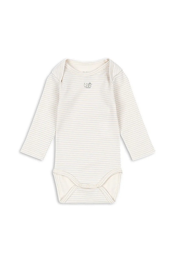 Fanga Fontana body din bumbac pentru bebelusi FIO STRIPE LS BODY OCS Produs pentru bebe bej FA100045