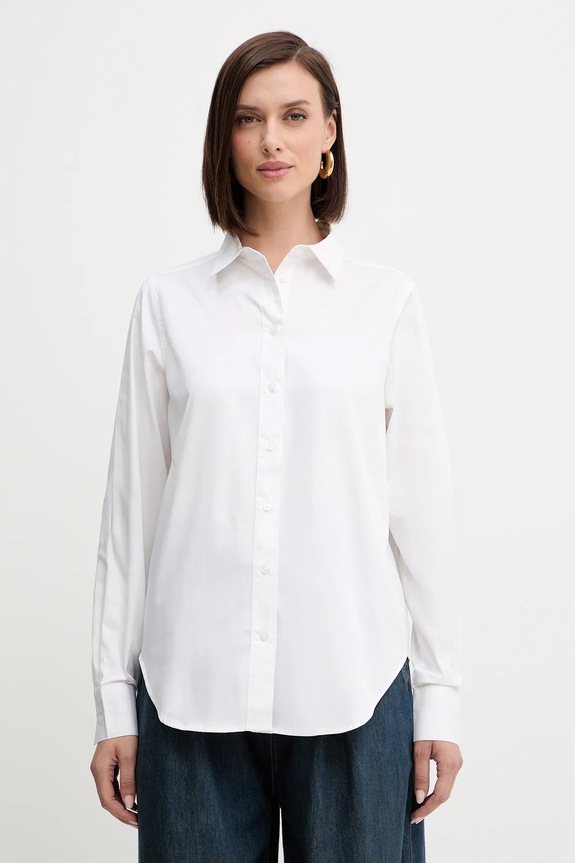 Silvian Heach camicia in cotone SEDOG semplice bianco GPA25074CA