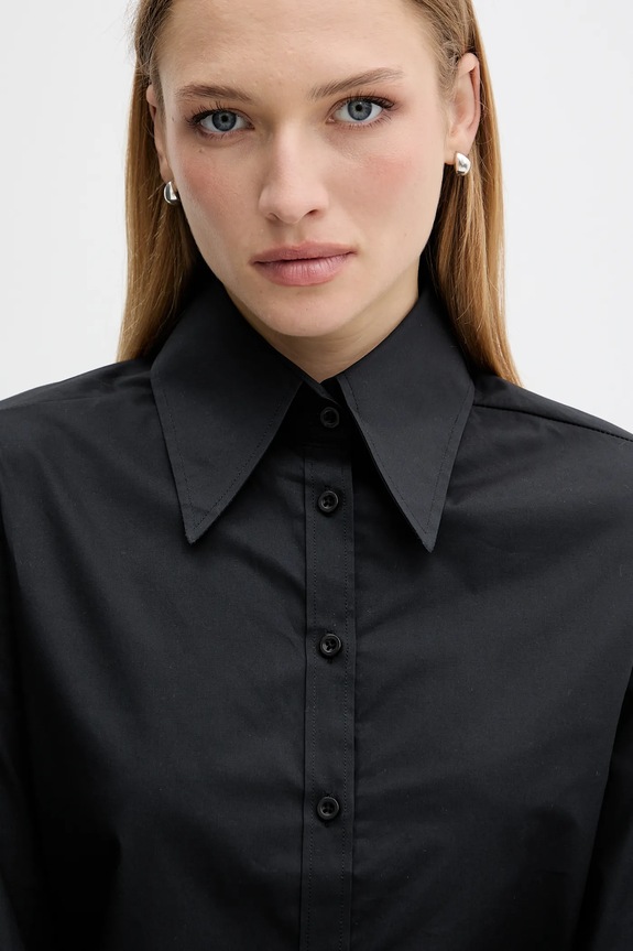 Silvian Heach camicia in cotone MASKA nero GPA25512CA