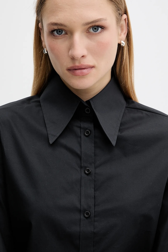 Silvian Heach camicia in cotone MASKA nero GPA25512CA