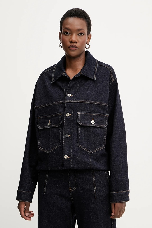 Τζιν μπουφάν Liviana Conti χωρίς κουκούλα σκούρο μπλε F5WY75