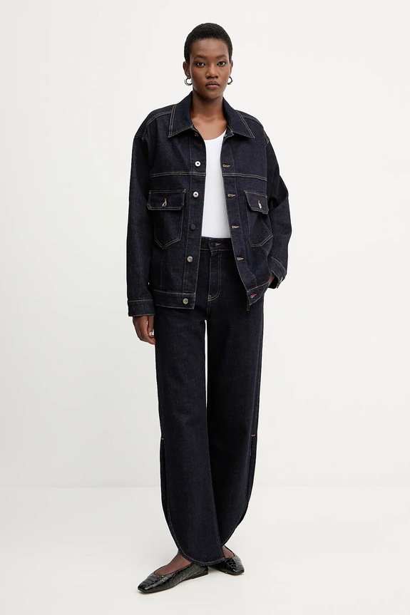 Τζιν μπουφάν Liviana Conti F5WY75 σκούρο μπλε ZW25