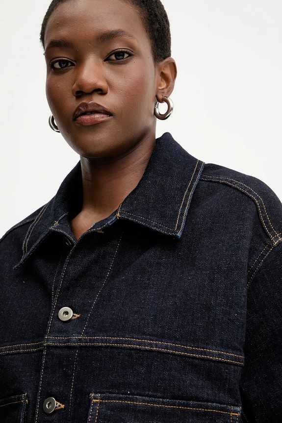 Τζιν μπουφάν Liviana Conti σκούρο μπλε F5WY75