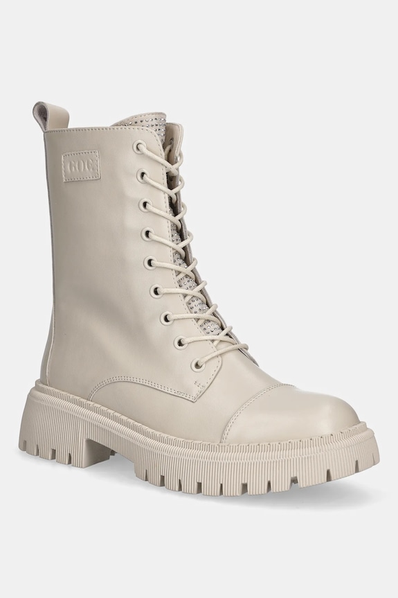 Kožené workery GOE platforma béžová SS2N4122.BEIGE