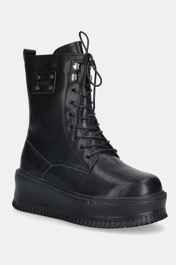 Kožené členkové topánky GOE usňová koža čierna SS2N4128.BLACK