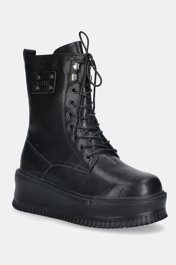 Kožené členkové topánky GOE usňová koža čierna SS2N4128.BLACK