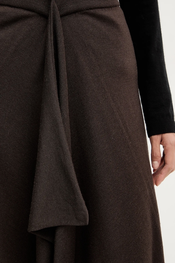 Μάλλινη φούστα Liviana Conti καφέ L5WA28