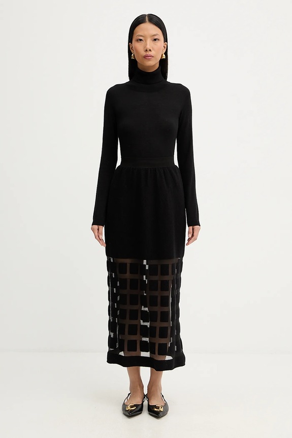 Μάλλινη φούστα Liviana Conti L5WA78 μαύρο ZW25