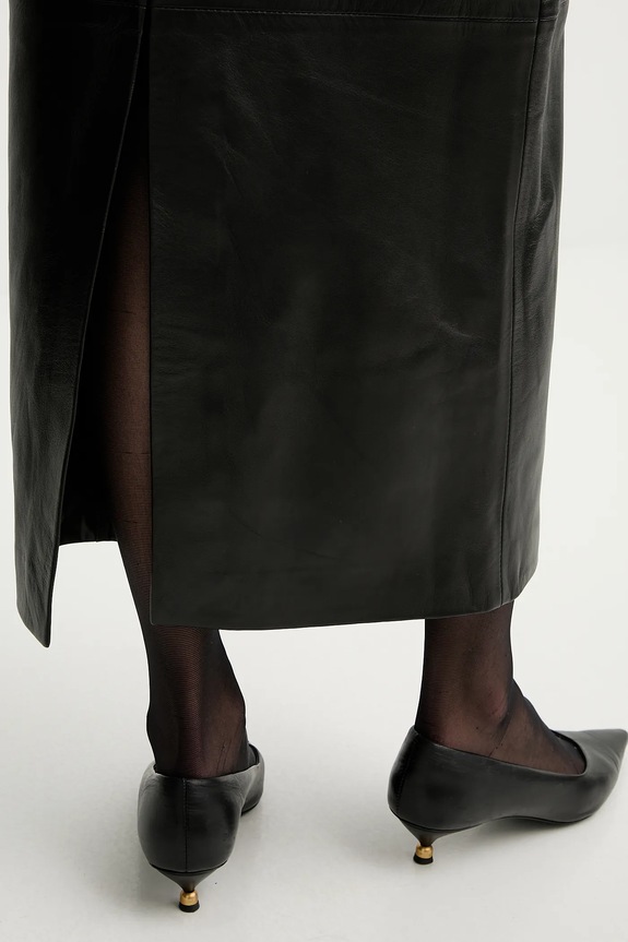 Liviana Conti gonna in pelle nero L5WX52