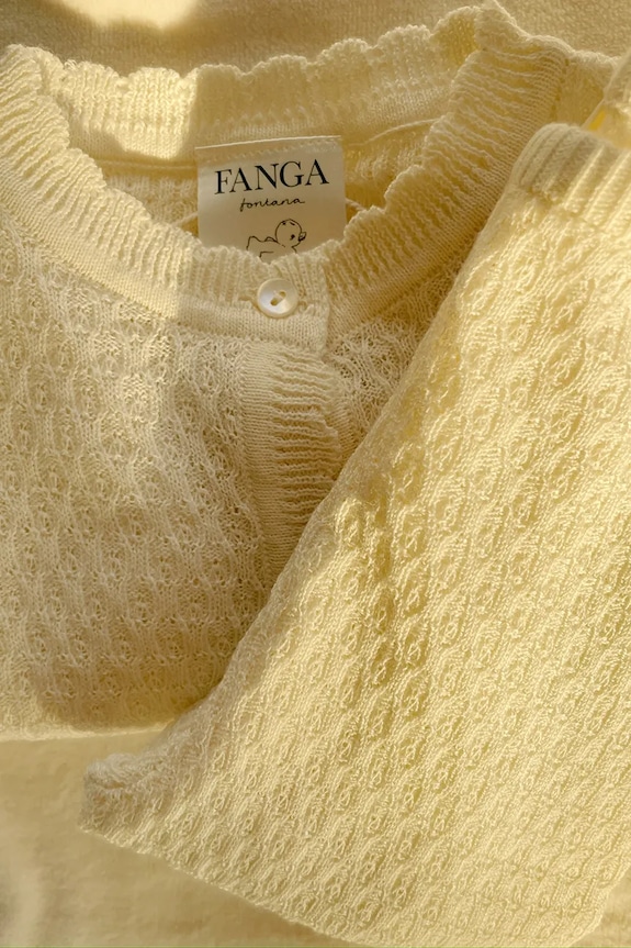 Βρεφικό βαμβακερό παντελόνι Fanga Fontana VENTI POINTELLE PANTS GOTS FA100015 μπεζ