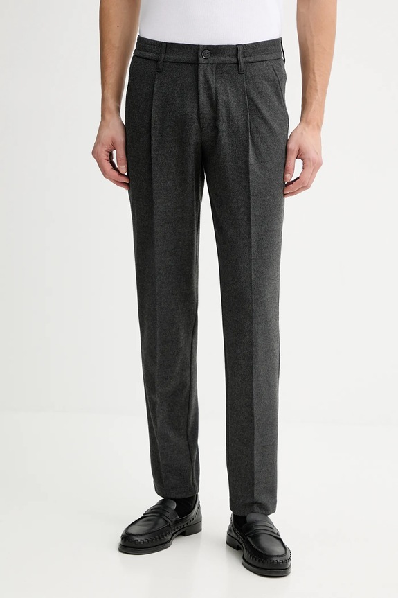 Marc O'Polo spodnie z dodatkiem wełny joggers szary 530022110134