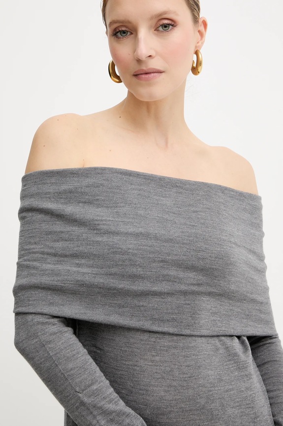 Μάλλινο φόρεμα Liviana Conti γκρί F5WA47