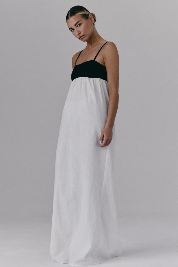 MUUV. sukienka DIJOU z elastanem biały sukienka.dluga.DIJOU