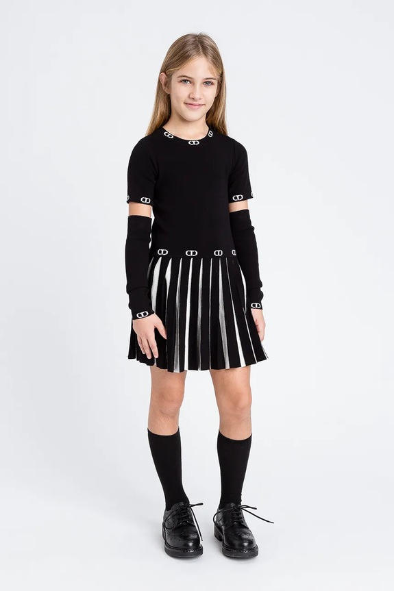 Twinset vestito bambina midi nero 252GJ3101
