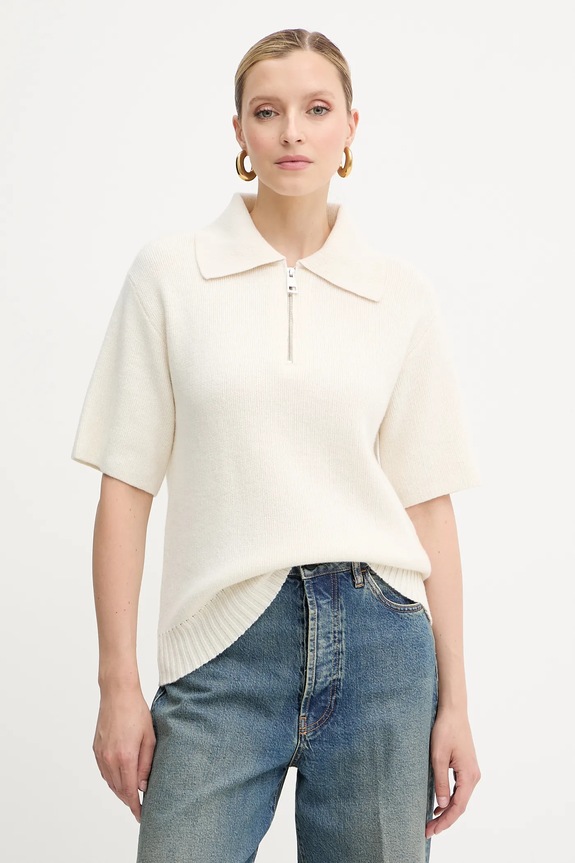 Μάλλινο πουλόβερ Liviana Conti μαλλί μπεζ F5WC08