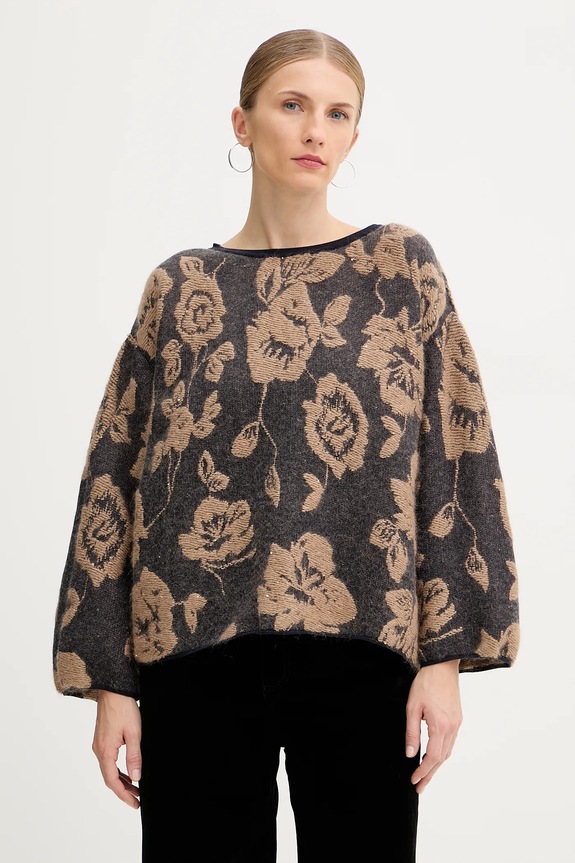 Liviana Conti cardigan din amestec de lână L5WG67 maro ZW25