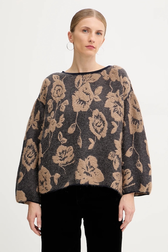 Liviana Conti cardigan din amestec de lână L5WG67 maro ZW25
