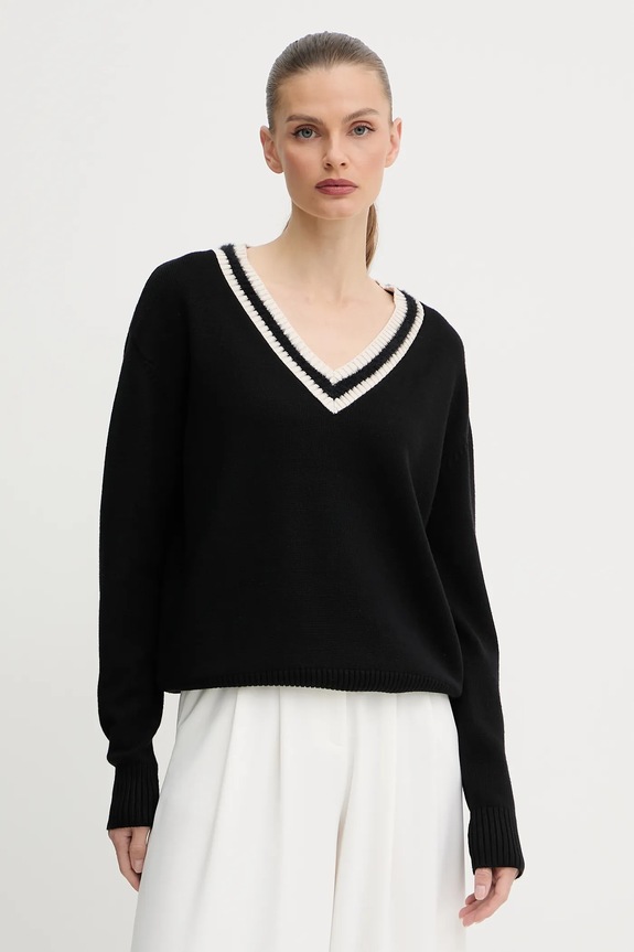 Silvian Heach pulover OLIVIER grosime medie negru GPA25287MA