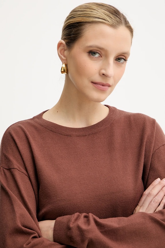 Silvian Heach sweter BENITEZ brązowy GPA25553MA