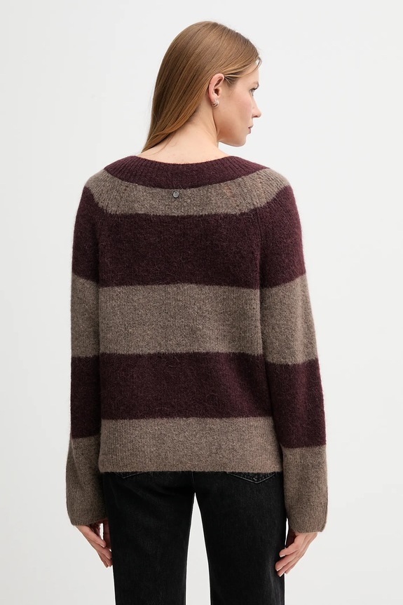 Svetr s příměsí vlny Mos Mosh TACI 173090 burgundské AW25