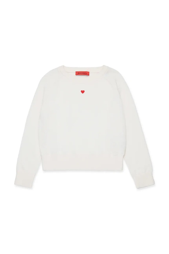 MAX&Co. sweter wełniany dziecięcy MAXK1F KNITWEAR wełna biały MX0003