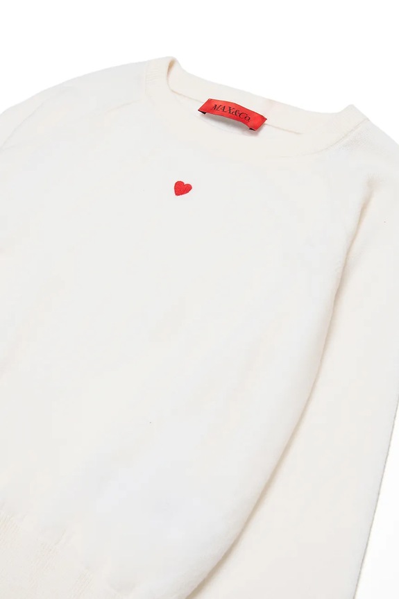 Dziewczynka MAX&Co. sweter wełniany dziecięcy MAXK1F KNITWEAR MX0003 biały