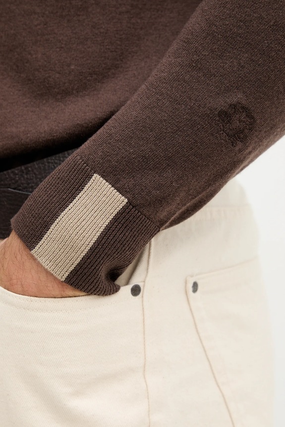 Mos Mosh pulóver gyapjúkeverékből ADAM 503343 barna