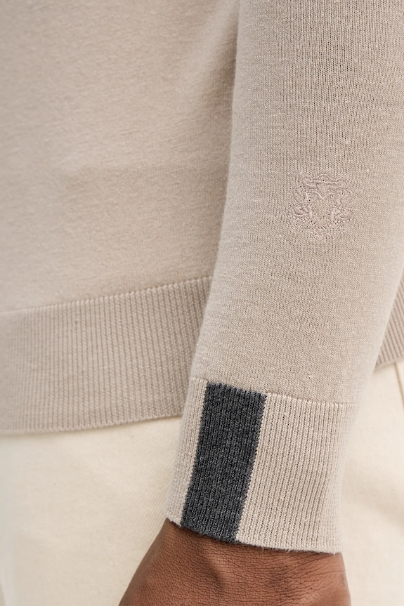 Mos Mosh sweter z wełną ADAM 503342 beżowy
