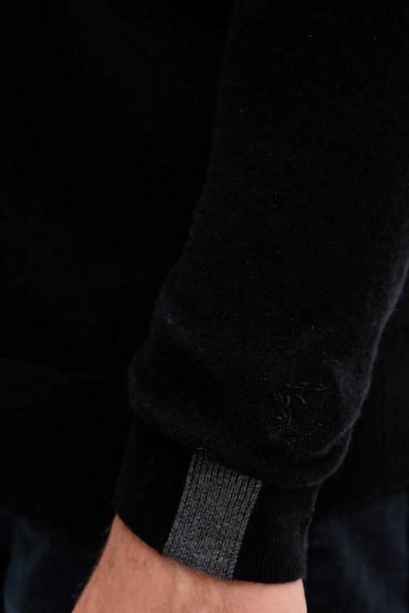 Mos Mosh sweter z wełną ADAM 503342 czarny