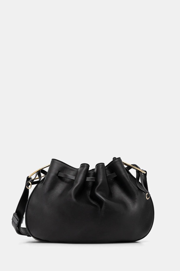 Δερμάτινη τσάντα Liviana Conti λείο δέρμα μαύρο A5WA01