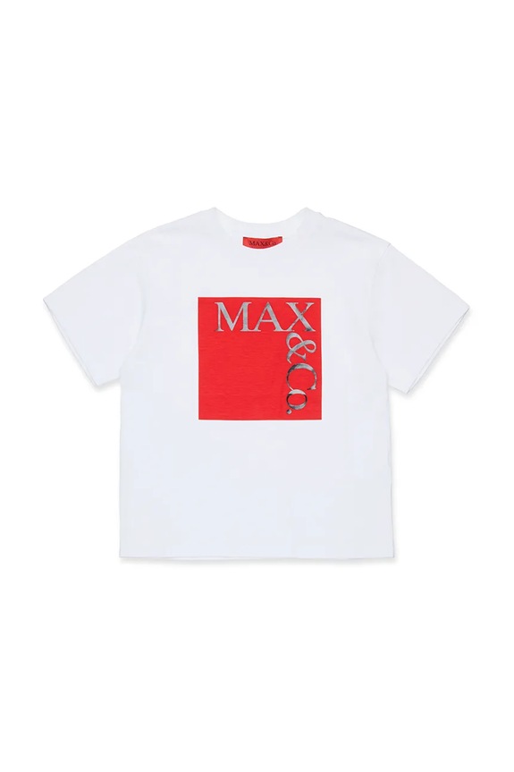 MAX&Co. tricou de bumbac pentru copii MAXT1F T-SHIRT print alb MX0005.MX057
