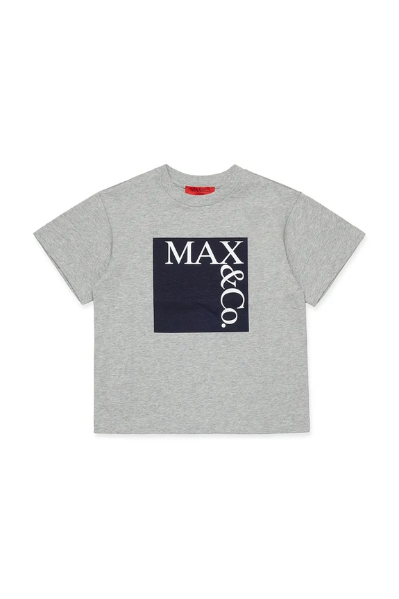Detské bavlnené tričko MAX&Co. MAXT1F T-SHIRT MX0005.MX057 sivá SS26