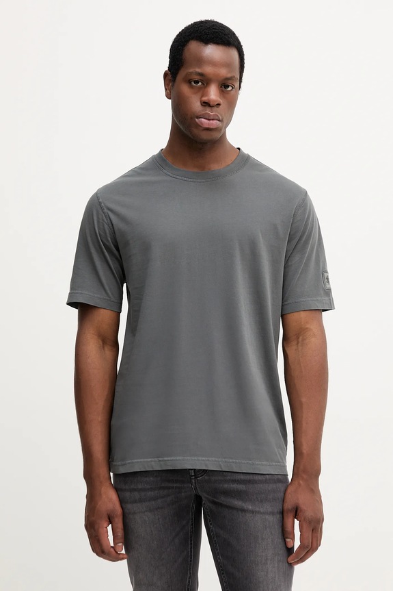 Mos Mosh t-shirt bawełniany bawełna szary 507190