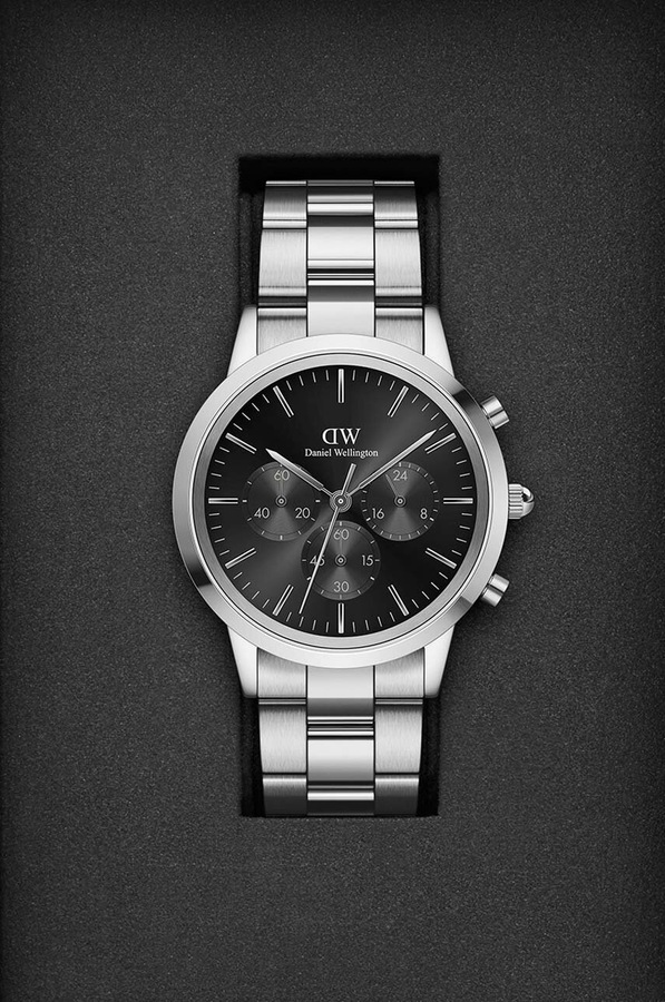 Годинник Daniel Wellington Iconic Chronograph колір срібний фото 2