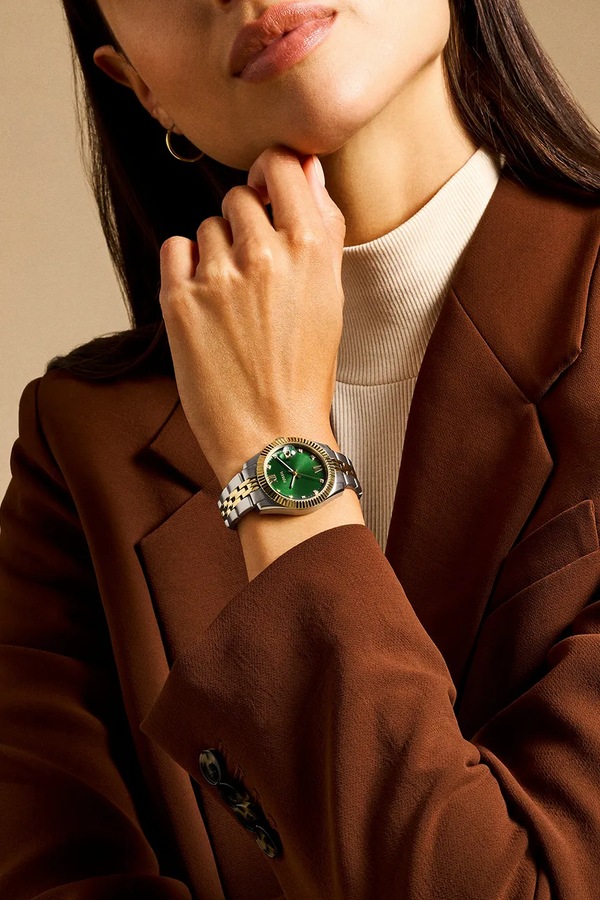 Годинник Fossil Bicolor колір срібний фото 4