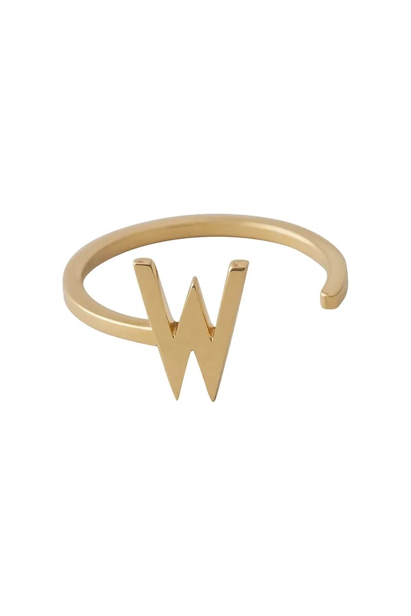 Серебряный перстень с позолотой Design Letters