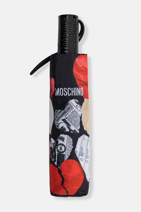 Автоматична парасоля жіноча Moschino колір чорний фото 2