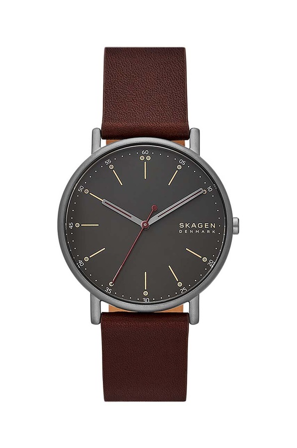 Годинник Skagen колір коричневий